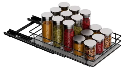 Productafbeelding van Uittrekbaar kruidenrek, keukenkastorganizer, vrijstaand, metaal, 26,4 x 17,2 x 5,6 cm