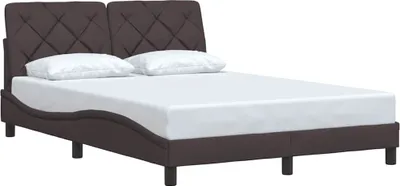 Obrázek produktu pro Rám postele bez matrace tmavě hnědý 140 x 200 cm textil