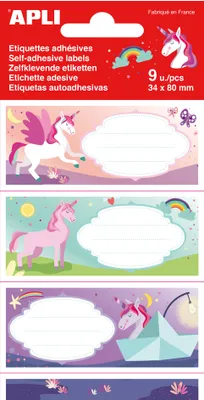 Produktbild von agipa Buchetiketten "Einhorn" 36 x 81 mm 3 Blatt à 3 Etiketten