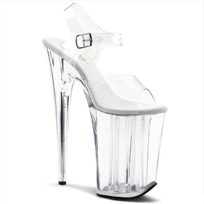 Produktbild von INFINITY-908 Pleaser Damen High Heels Plateau transparente Riemchen Sandaletten
