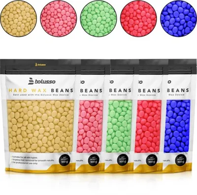 Productafbeelding van Bolusso - Wax Bonen Starter Kit - Wax Parels - 5 Soorten Bonen - Tea Tree - Roos - Kamile - Aardbei - Honing - 500 Gram - Wax Korrels - Hars - Brazilian Wax - Gevoelige huid