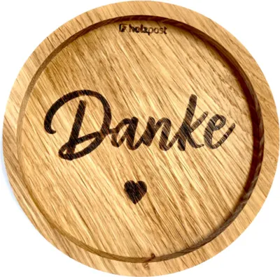 Produktbild von holzpost Untersetzer Danke Eiche 11,2cm