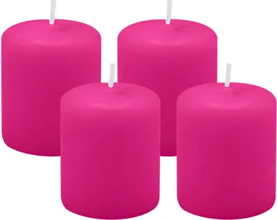 Produktbild von 4er Set Adventskranzkerzen Fuchsia Pink Ø 50 x 60 mm