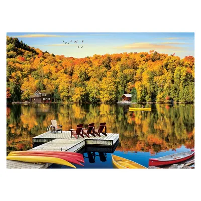 Image de EUROGRAPHICS Puzzle Maison de campagne au bord du lac, Québec 1000 pièces