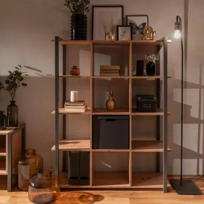 Immagine prodotto di Libreria rovere quercia a cubi con profili antracite Denver31