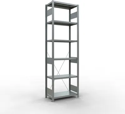 Produktbild von Schulte Fachbodenregal MULTIplus250 Stecksystem | Grundregal | HxBxT 250x75x40cm | 6 Ebenen | Fachlast 250kg | Verzinkt