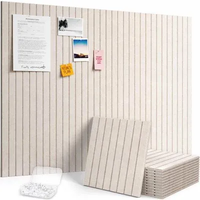 Produktbild von Famanu Vlies Pinnwand selbstklebend 120 x 90 cm - Haverbeige, 12 Stück