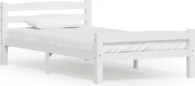 Image de vidaXL Lit en bois massif pin blanc 100x200 cm