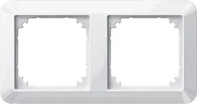 Produktbild von MERTEN 2fach Rahmen 1-M, System M Polarweiß glänzend 389219 (389219)