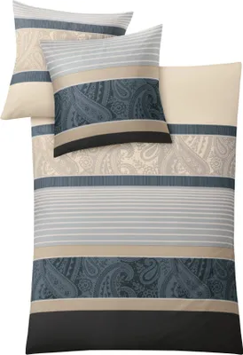 Produktbild von Kleine Wolke 6162271954 Bettwäsche Cambridge, Maße: 155 x 220 cm und 80 x 80 cm, Farbe: Taupe