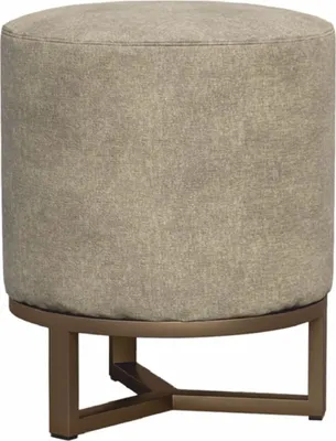 Produktbild von Casa Padrino Luxus Hocker Grau / Braun Ø 40 x H. 50 cm - Luxus Möbel