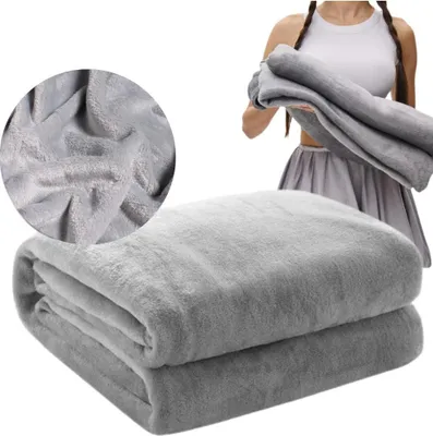 Produktbild von Kuscheldecke Uni Geburtstagsgeschenk fürs Bett kariert 200x220 cm grau warm groß