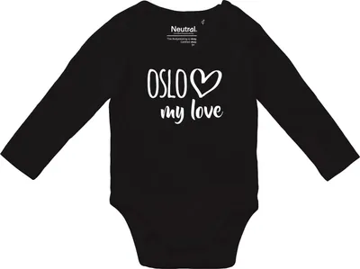 Produktbild von Huuraa Baby Body Oslo my love 74 Black  Baumwolle Fairtrade Langarmbody Geschenkidee
