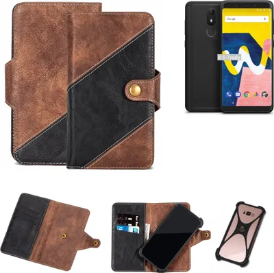 Produktbild von K-S-Trade Handy Hülle Schutz Hülle Schutzhülle Bookstyle Case kompatibel mit Wiko View Lite Handy Cover Hülle Schutztasche 1x
