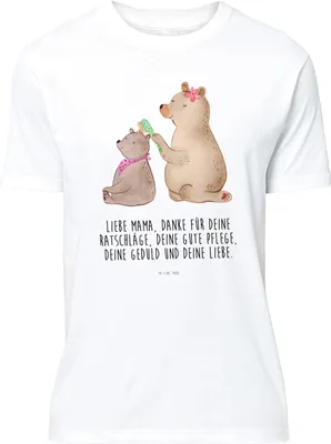 Produktbild von Mr. & Mrs. Panda S T-Shirt Bär Kind - Weiß - Geschenk, Bären, Mama, oberteil, mit Spruch, Mom, Muttertag, Tshirt, Design
