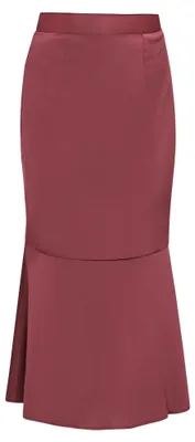 Produktbild von Damen Rock in Rot, Größe S, mit glänzendem Satin-Finish und schwingendem Saum