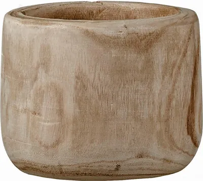 Produktbild von Mica Decorations Pia Blumentopf - H16 x Ø19 cm - Paulownia-Holz - Hellbraun