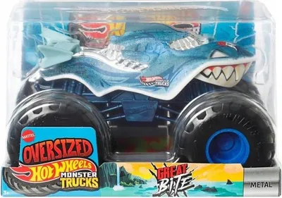 Produktbild von Hot Wheels Monster Trucks Oversized GREAT BITE Vehicle, Monstertruck, 3 Jahr(e), Kunststoff, Metall, Mehrfarbig