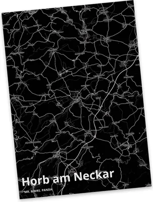 Produktbild von Mr. & Mrs. Panda Postkarte Horb am Neckar - Geschenk, Fotokarte, Stadt Dorf Karte Landkarte Map Stadtplan, Ansichtskarte, einzelkarte, Grußkarte, Postkarten