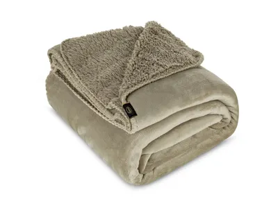 Obrázok produktu pre DESIGN 91, Obojstranná, hebká deka s jemného buclé a fleecu - Tedy béžová, š. 70 cm x d. 160 cm