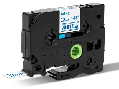 Produktbild von Solidchoice – Textilaufbügelband für Etikettendrucker, blau auf weiß