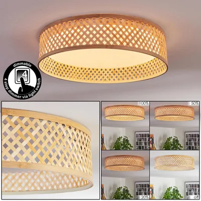 Produktbild von Barcellona Deckenlampe aus Metall/Bambus/Kunststoff in Weiß/Naturfarben