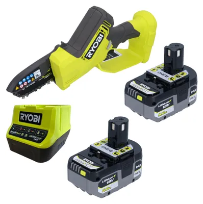 Obrázek produktu pro RYOBI RY18PSX10A Akumulátorová prořezávací pila 18 V 10 cm bez kartáčů + 2x akumulátor 5,0 Ah + nabíječka