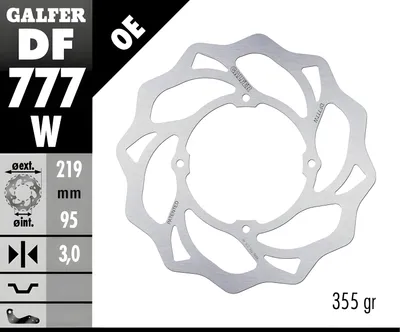 Produktbild von Bremsscheibe Vorne Für Ktm Xc 105 '07-, Sx 150 '15-'18, Sx 85 '07-'20, Husqvarna Tc 85 '14-'20 Wave (219X95X3Mm)