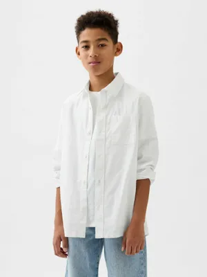 Produktbild von GAP Kinder-Leinenhemd, Oxford-Stil, Größe S
