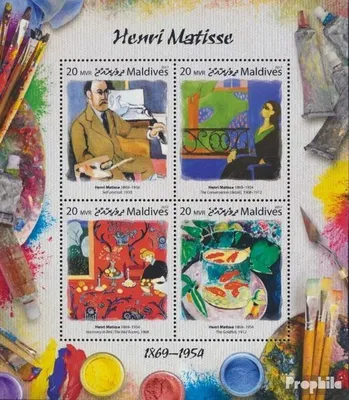 Produktbild von Briefmarken Malediven 2017 Mi 6958-6961 Kleinbogen (kompl. Ausg.) postfrisch Henri Matisse