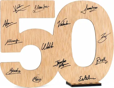 Immagine prodotto di Biglietto di auguri e set di decorazioni per il cinquantesimo anniversario di matrimonio e il 50° compleanno, 1 set, per la festa di anniversario