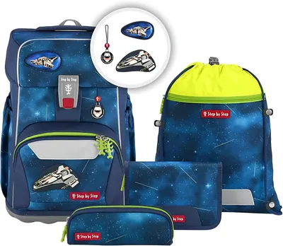 Productafbeelding van Step by Step schooltas Giant Schulranzen-Set 5-delig Starship Galactus donkerblauw