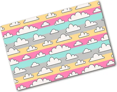 Produktbild von Tulup Glas Herdabdeckplatte - 80x52 cm - Glaskeramikkochfeld-Abdeckung Spritzschutz Glasabdeckplatte - Einteilig - Kinderzimmer - Wolken - Mehrfarbig