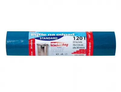 Obrázok produktu pre Vrece na odpad STANDARD modré 70x110cm 120l 30 mic 25ks