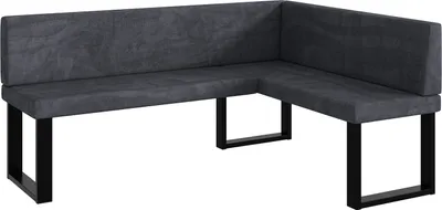 Produktbild von MEBLINI Eckbank für Esszimmer - Küchenbank - Essecke - Sitzecke Küche - TONI - U-Beine 128x168x87cm Rechts - Dunkelgrau Samt