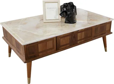 Image de Table basse design salon aspect pierre Table d'appoint Tables 160x68cm Nouveau