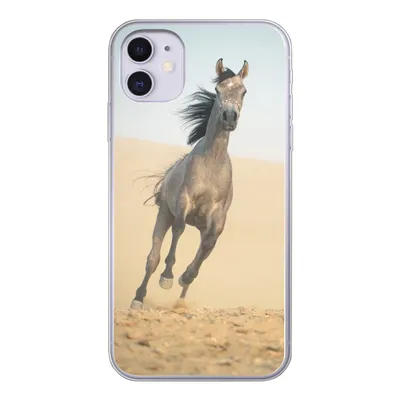 Produktbild von MuchoWow® Handyhülle Schutzhülle Hülle für iPhone 11 Pferd - Sand - Wüste Silikon Softcase Handy Hülle - Handytasche