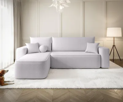 Produktbild von Ecksofa Schlafsofa Sofa AGEPO Stoff Curio Hellgrau Ottomane Links