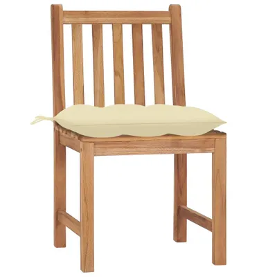 Produktbild von VidaXL 3073105, Terrasse, Gepolsterter Sitz, Teak, Cremefarben, Weiß, Polyester, 500 mm