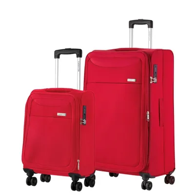 Imagen del producto de Juego de maletas CarryOn Air de 2 piezas - Maleta de mano blanda de 55 cm + Maleta grande de 77 cm - Expansor - Bolsillo delantero - Rojo