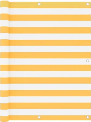 Obrázok produktu pre Balkónová markíza, biela a žltá 120x600 cm, oxfordská látka