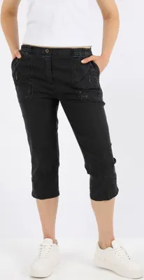 Produktbild von Jeanshose Damen Slim Legs kurz 3/4 Jeans Hose caprihose, Größe:42, Farbe:schwarz