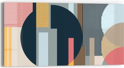 Produktbild von DEQORI Glasbild Echtglas 60x30 cm 'Harmonie in Formen' Wandbild Bild modern Deko