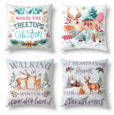Produktbild von Weihnachtskissenbezug-Set 50 x 50 cm 4-teilig