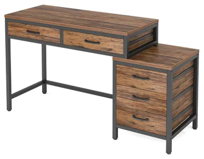 Obrázek produktu pro Počítačový stůl - Pracovní stůl - Pracovní nábytek - Pracovní prostor - Psací stůl - Psací stůl se zásuvkami - 150x50 cm