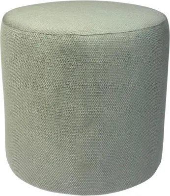 Produktbild von Velours-Hocker MAKALU 40x40 cm rund – stilvoller Fußhocker aus weichem Samt – Hellgrau