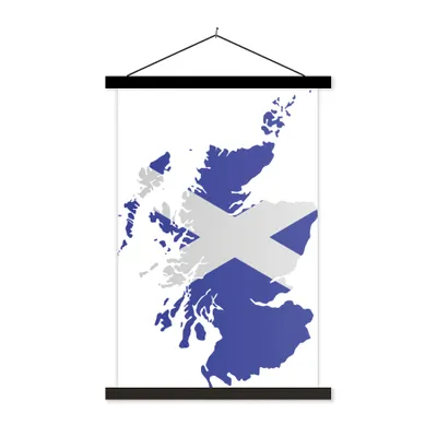 Produktbild von MuchoWow® Textilposter Karte von Schottland mit der Flagge 120x180 cm mit schwarzem Rahmen - Fotos