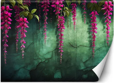 Produktbild von Vlies fototapete Hängende Blumen 150x105 cm Feeby Lila inkl. Kleber einfache Montage