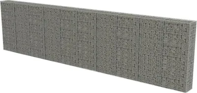 Produktbild von vidaXL Gabionenwand mit Abdeckung Verzinkter Stahl 600×30×150 cm