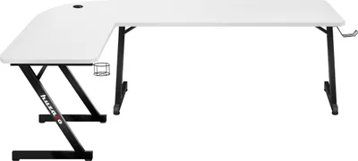 Produktbild von Huzaro Hero 7.0 | L-förmiger Eckschreibtisch Gamingtisch Schreibtisch Bürotisch | Rechts Links Montage | Carbon Tischplatte | 154 x117 | Weiß
